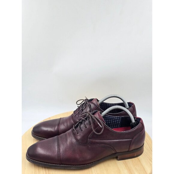 Stacy Adams Kallum Cap Toe Oxfords Burgundy Leather Dress Shoes Mens Sz 9.5M 255 main image 6